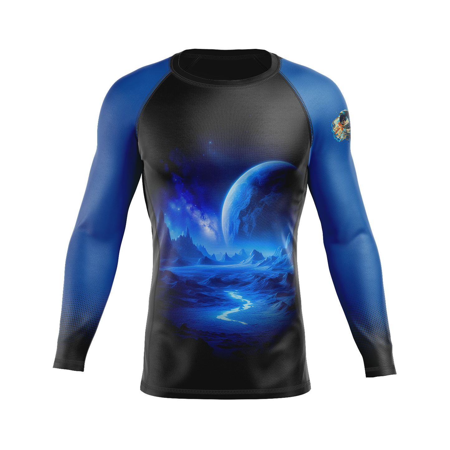 Airlock BJJ men's rash guard Ranked, blue