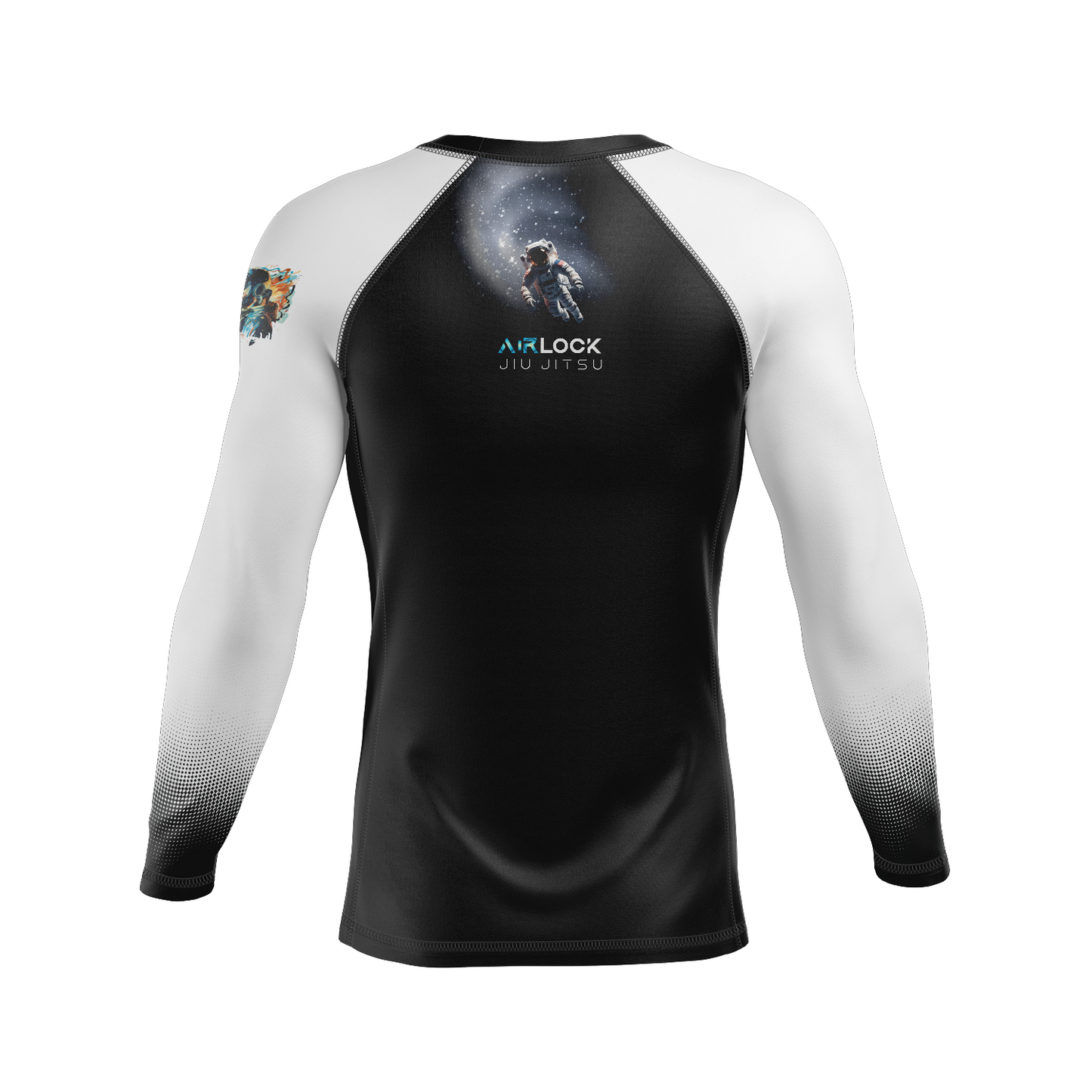 Airlock BJJ men's rash guard Ranked, white