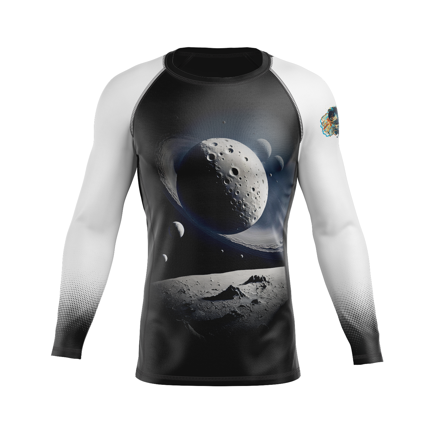 Airlock BJJ men's rash guard Ranked, white