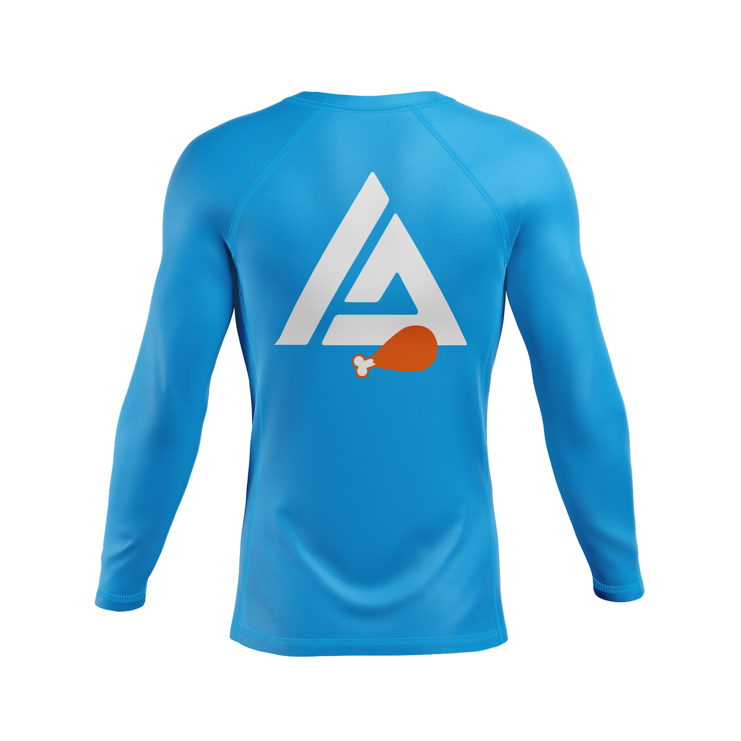 Baltimore BJJ men's rash guard Chicken, neon blue