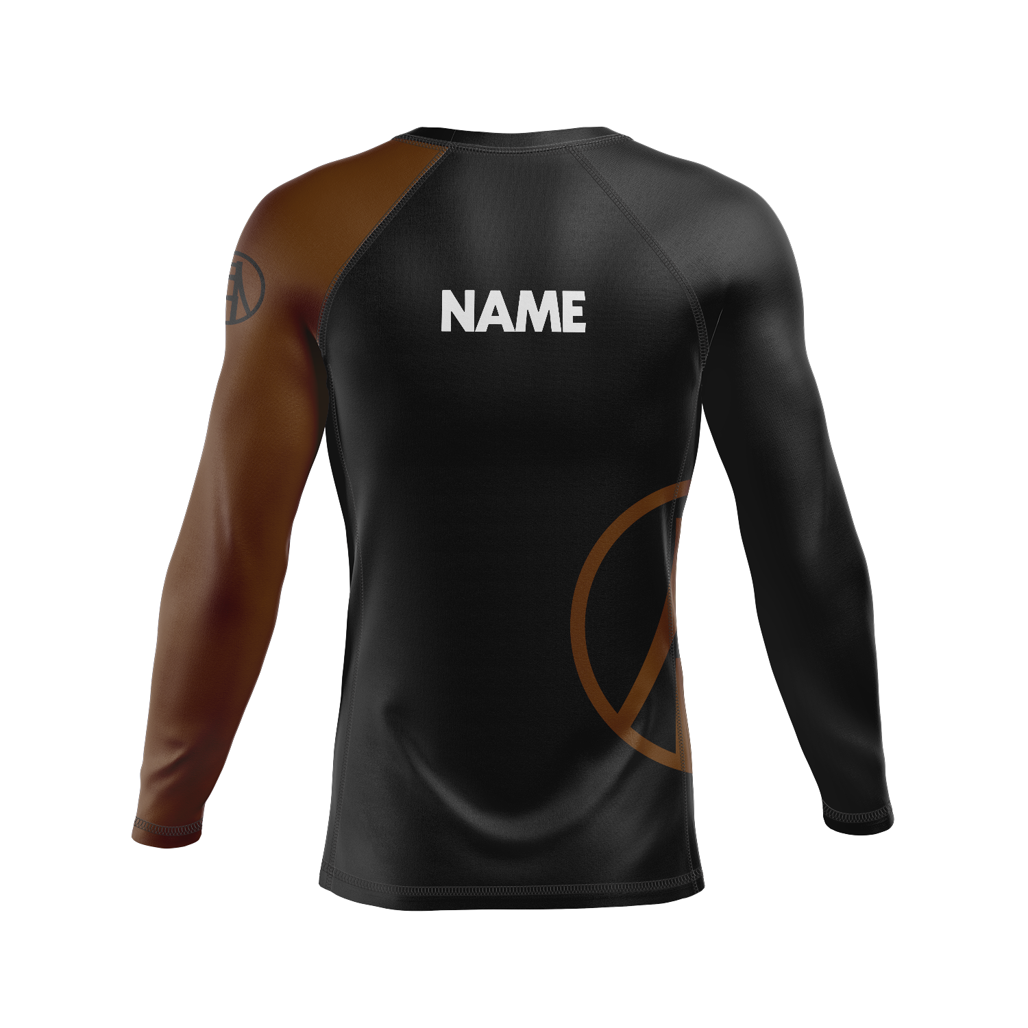 Bay Jiu-Jitsu men's rash guard Ranked, black and brown