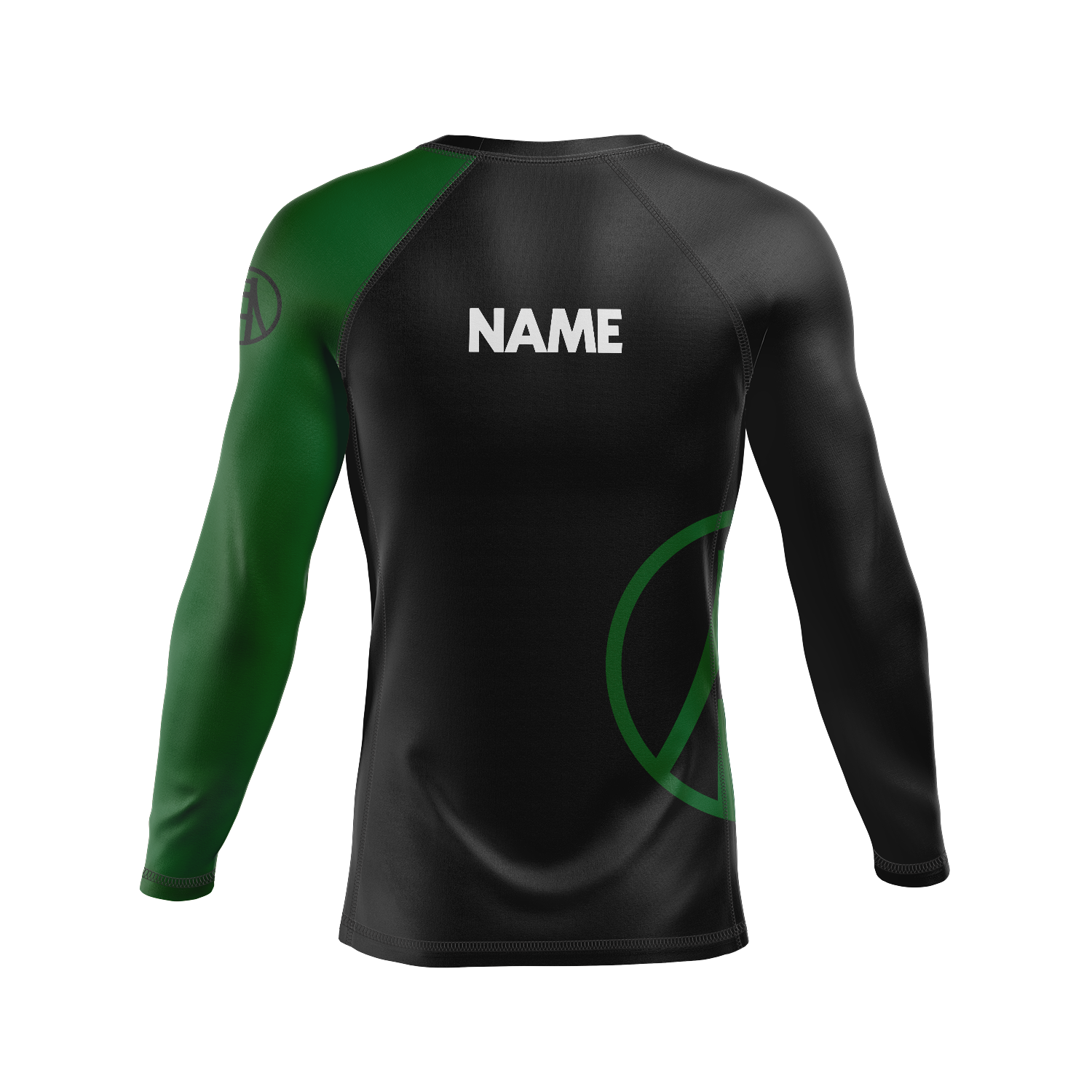 Bay Jiu-Jitsu men's rash guard Ranked, black and green