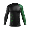 Bay Jiu-Jitsu men's rash guard Ranked, black and green