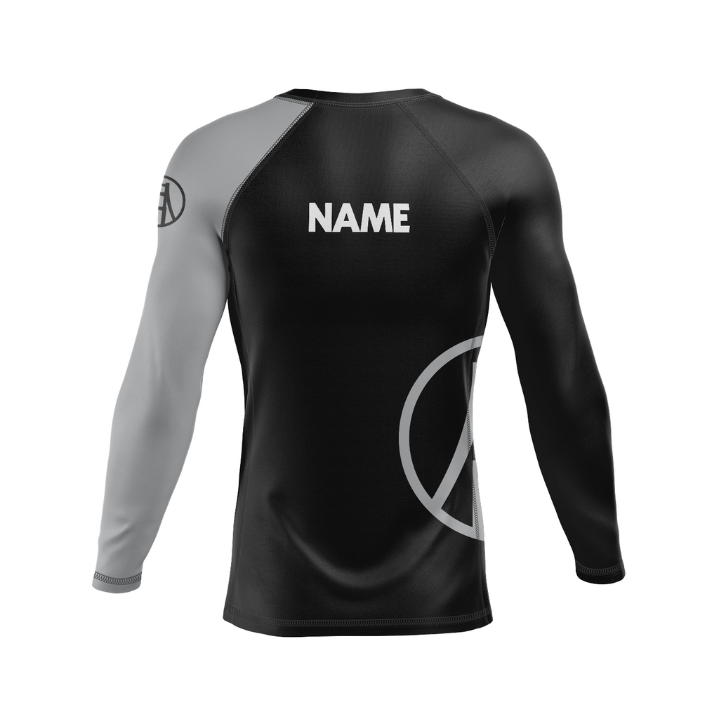 Bay Jiu-Jitsu men's rash guard Ranked, black and grey