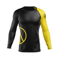 Bay Jiu Jitsu Ranked Men's Rash Guard (Black & Yellow)