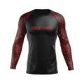 808 Ranked men's rash guard, black and red
