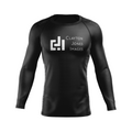 Clayton Jones Images men's rash guard Standard Issue, white on black