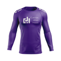 Clayton Jones Images men's rash guard Standard Issue, white on purple
