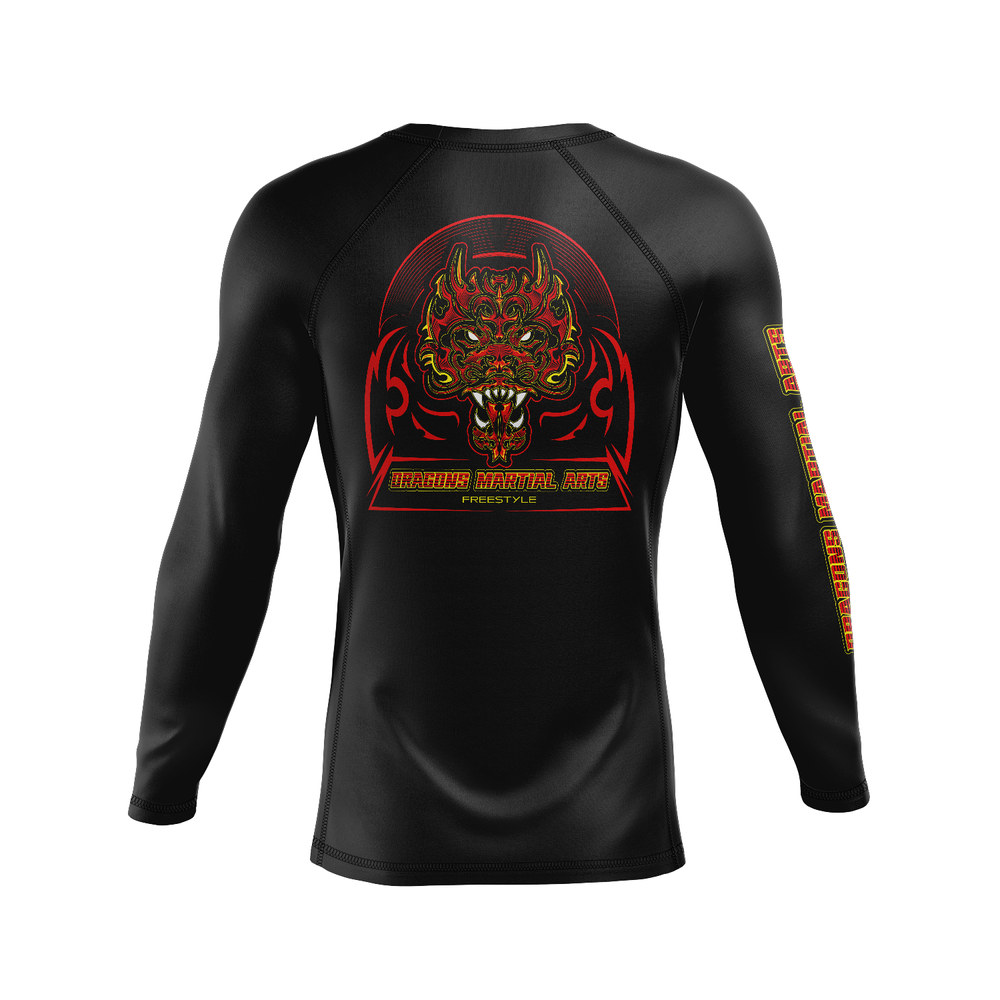 Dragons Martial Arts men's rash guard Be Bold Series, black