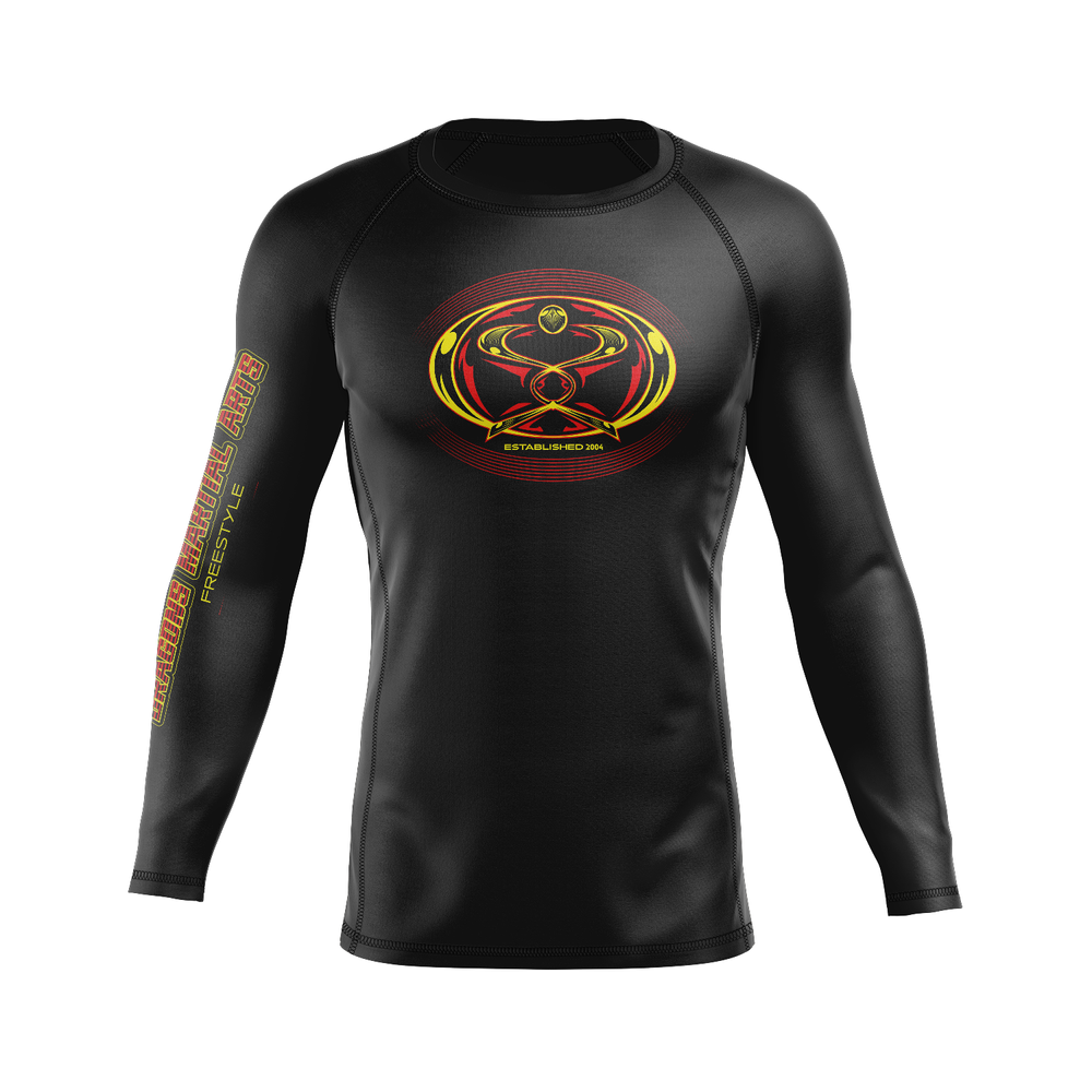 Dragons Martial Arts men's rash guard Be Bold Series, black