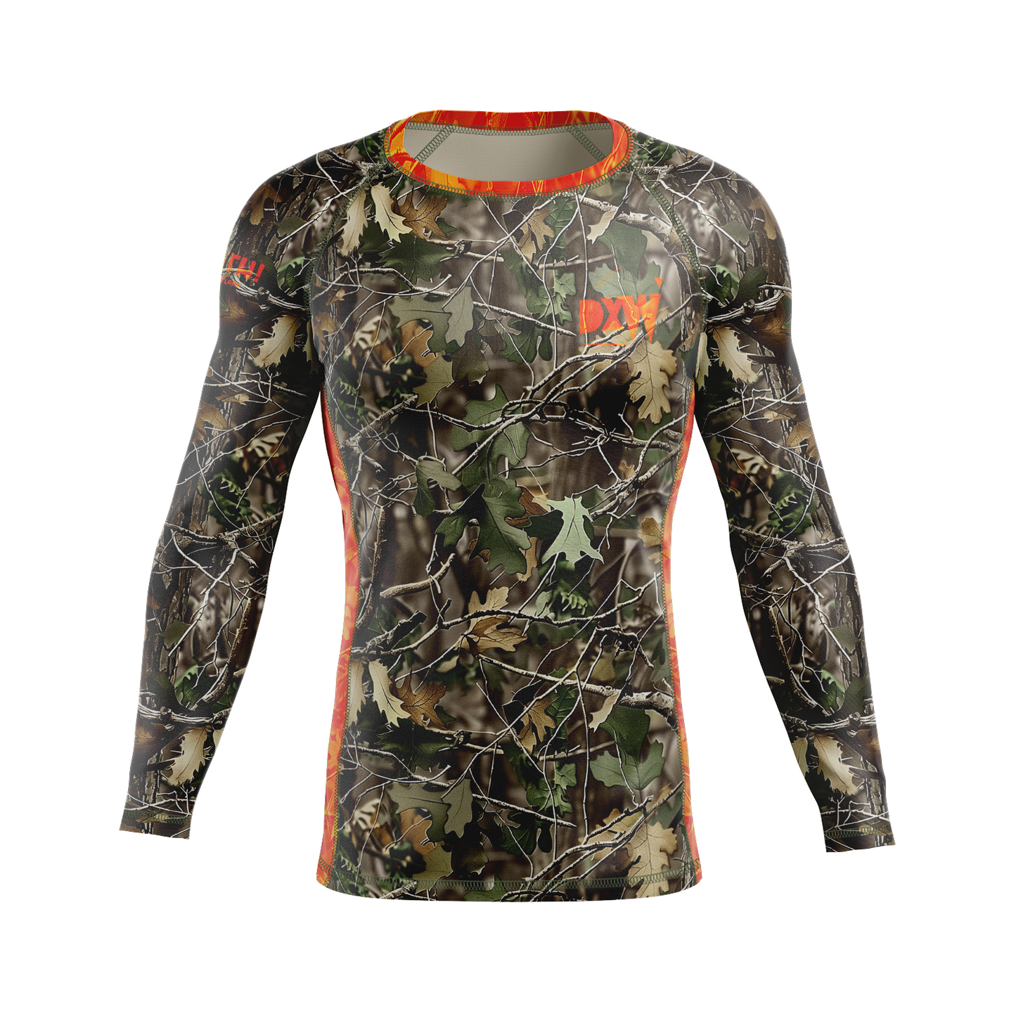 DxW: Griff men's rash guard, green/orange