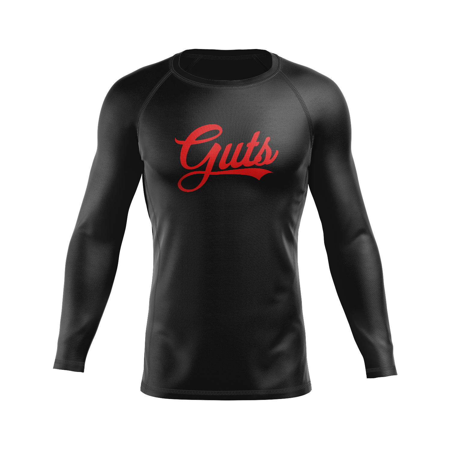 Guts Ranked men's rash guard, red on black