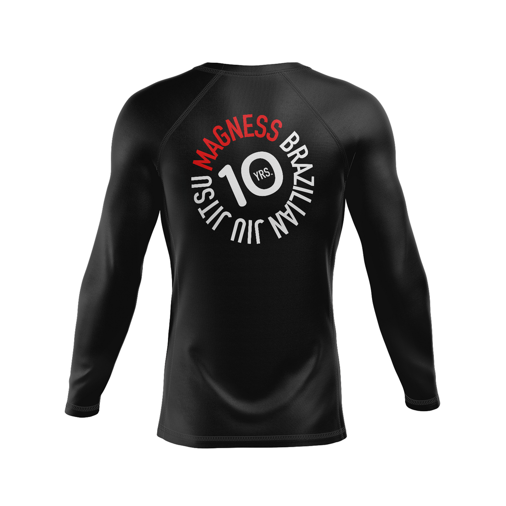 Magness Jiu Jitsu men's rash guard 10 Years, black