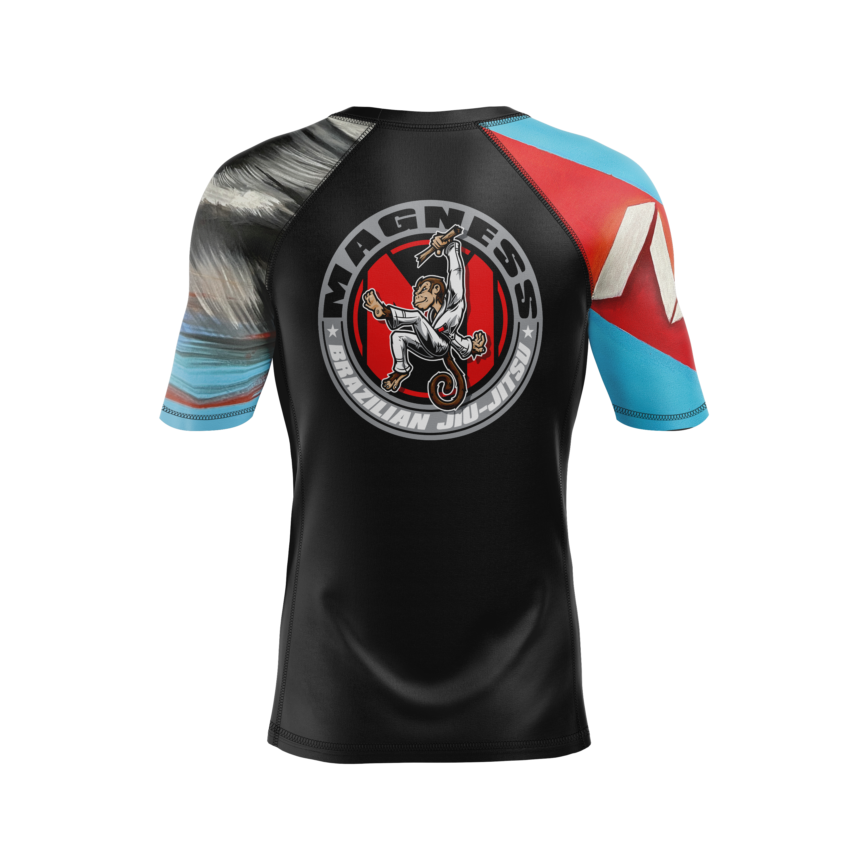Magness Jiu Jitsu men's rash guard Gorilla Dayz, blue