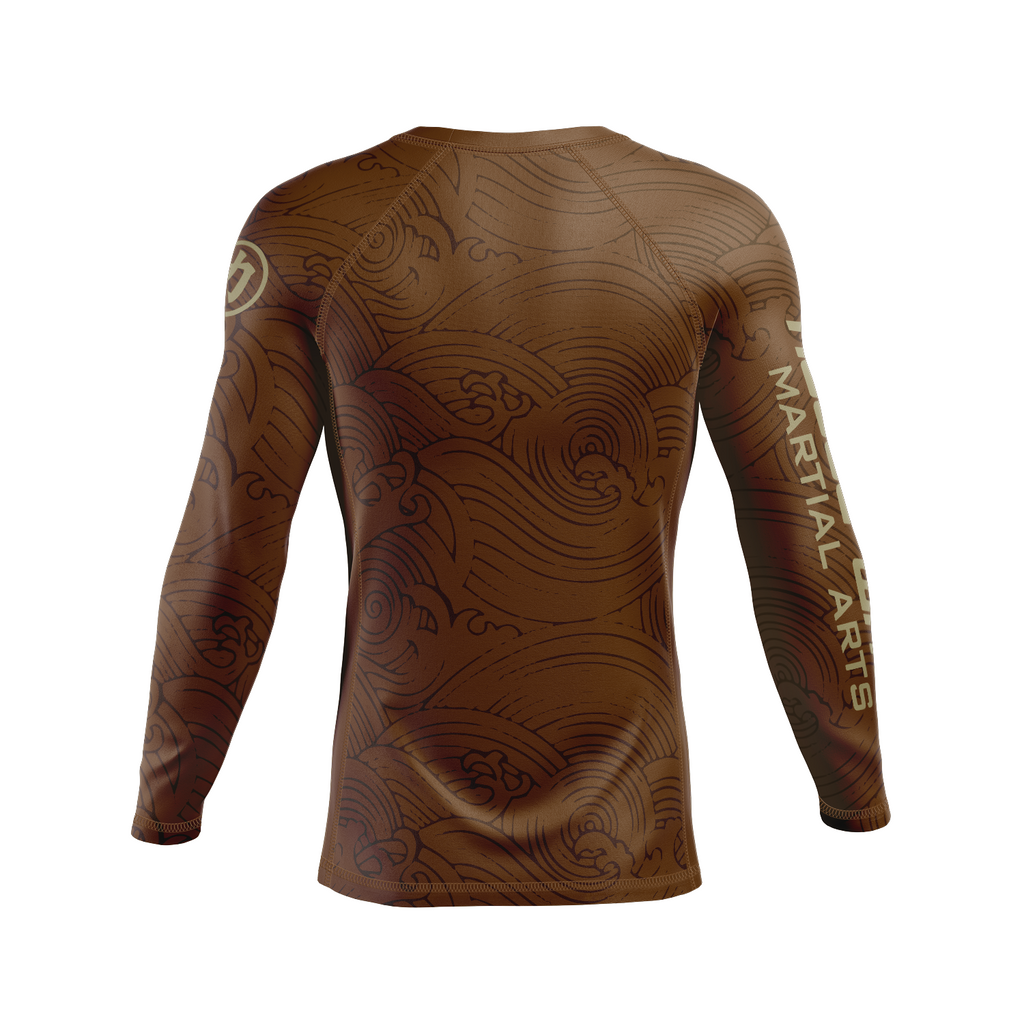 Rogue Wave men's rash guard Wave, brown