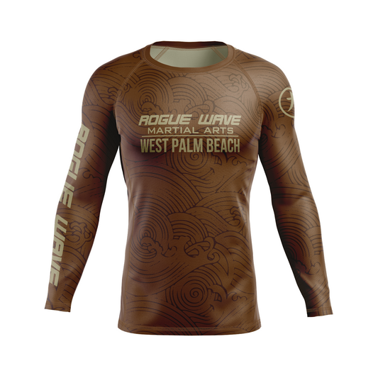 Rogue Wave men's rash guard Wave, brown