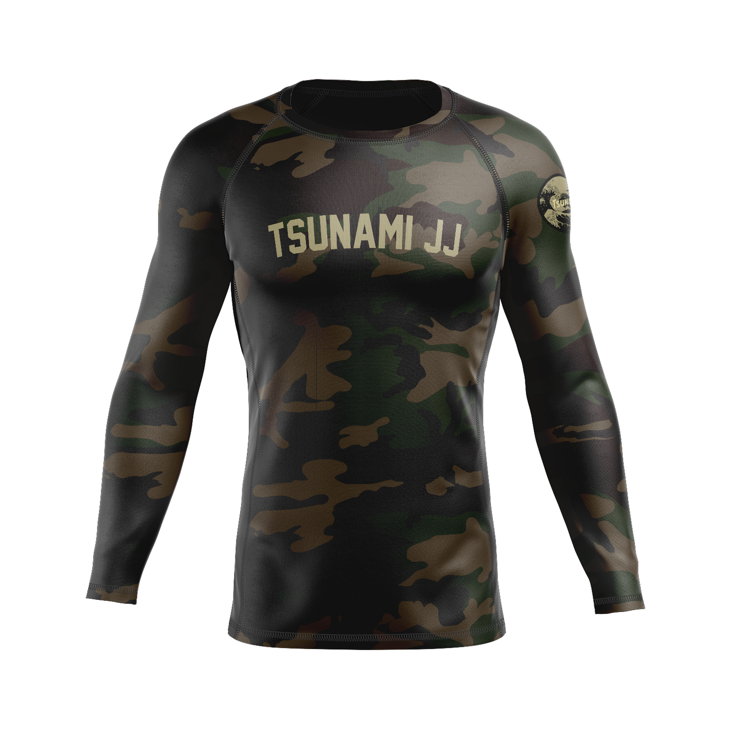 Tsunami JJ men's rash guard Woodland Dark, green camo