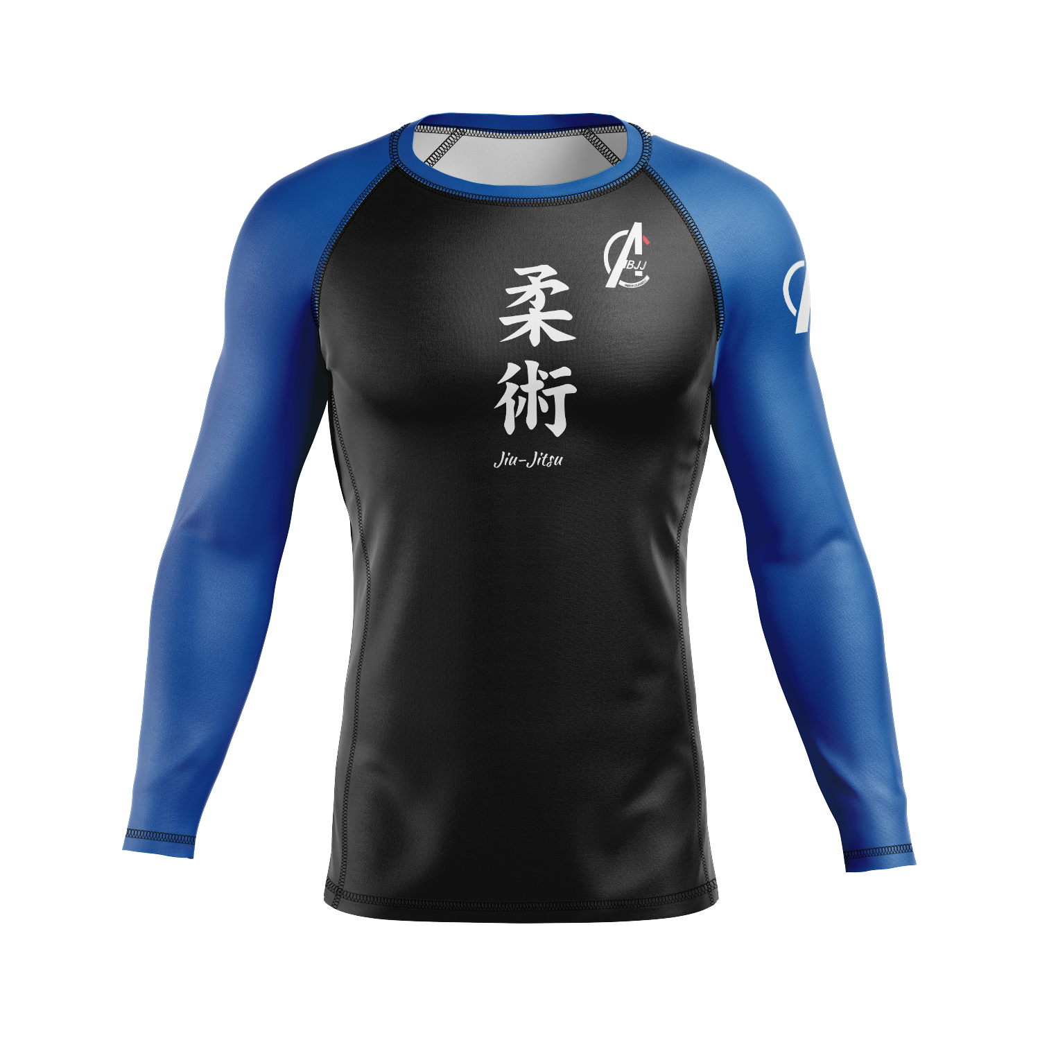 Ultimate MMA men's rash guard Kanji Ranked, black/blue