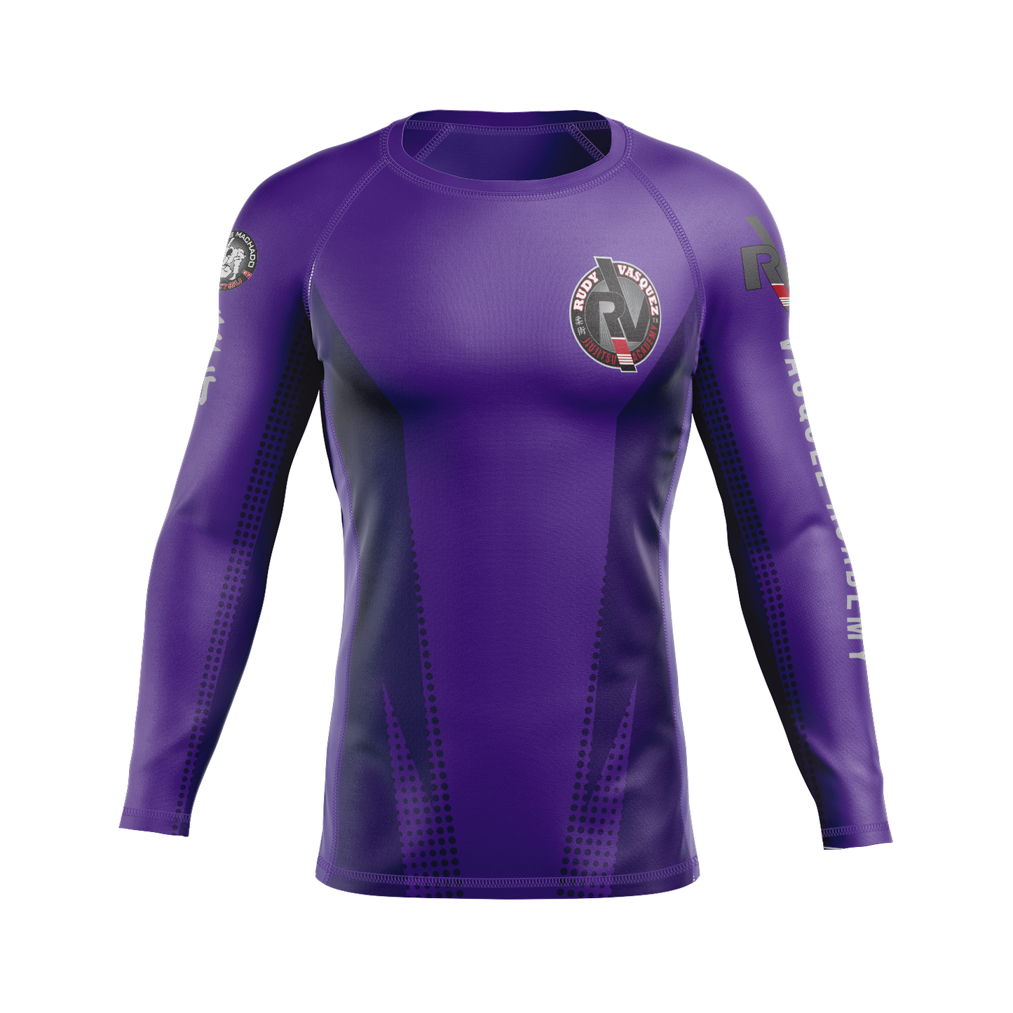 Vasquez Academy men's rash guard Staple Ranked, purple