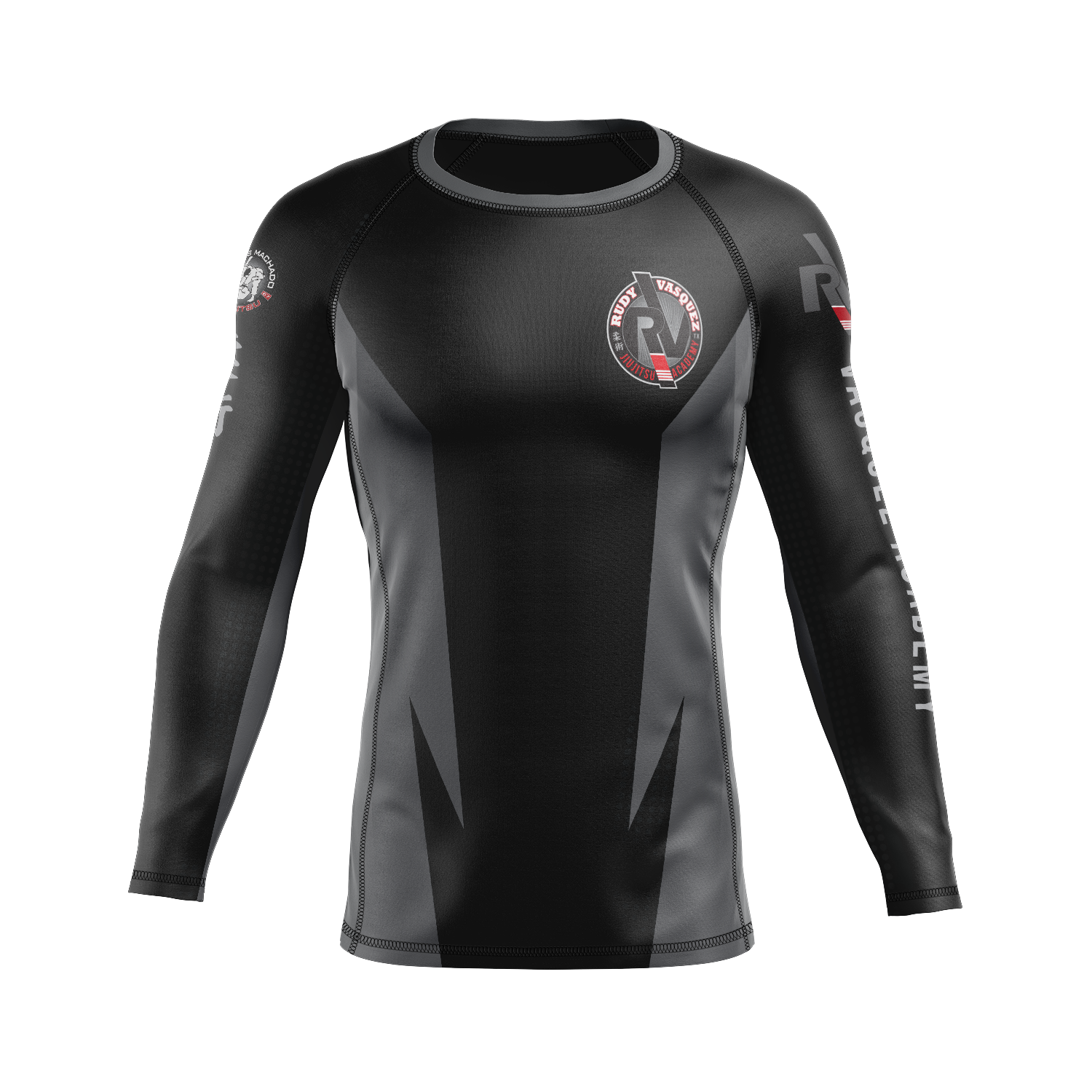 Vasquez Academy men's rash guard Staple Ranked, stealth black