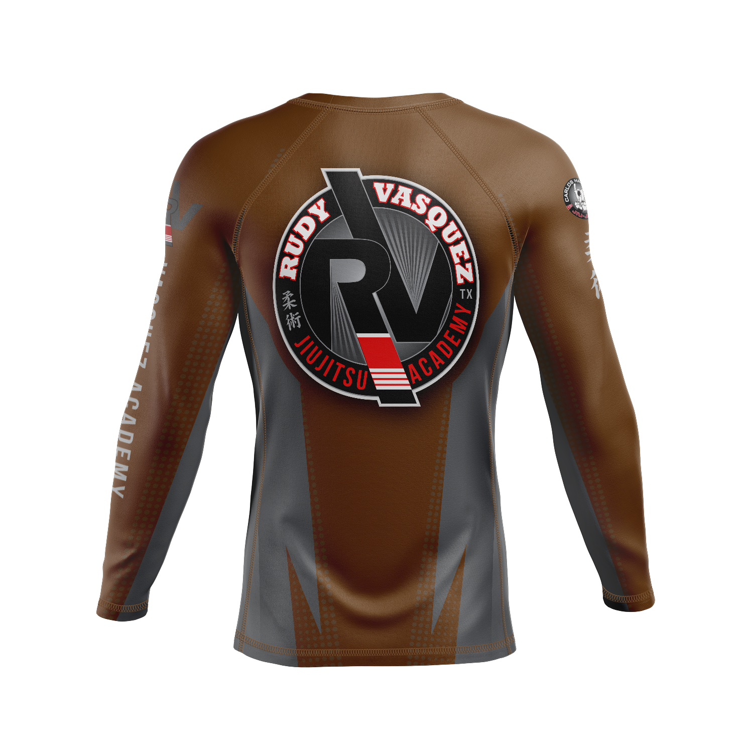 Vasquez Academy men's rash guard Staple Ranked, stealth brown