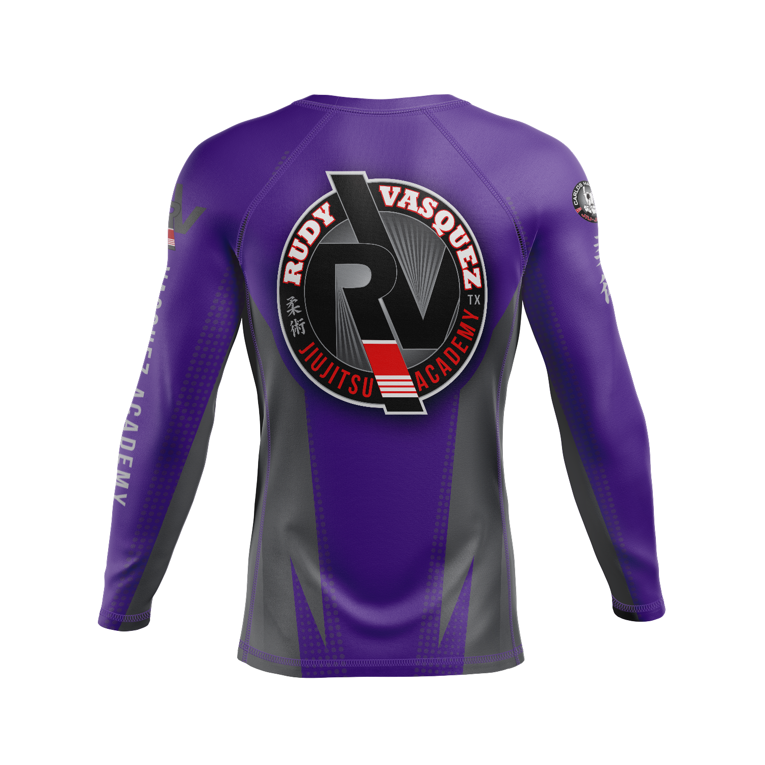 Vasquez Academy men's rash guard Staple Ranked, stealth purple