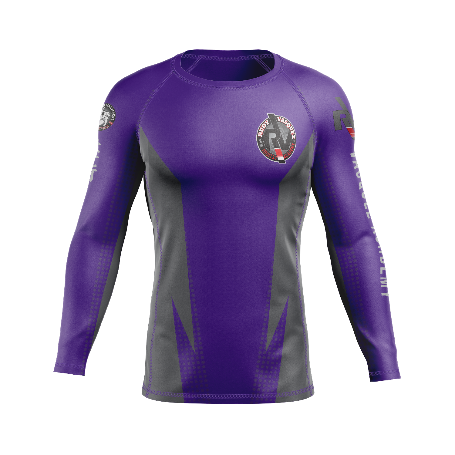 Vasquez Academy men's rash guard Staple Ranked, stealth purple