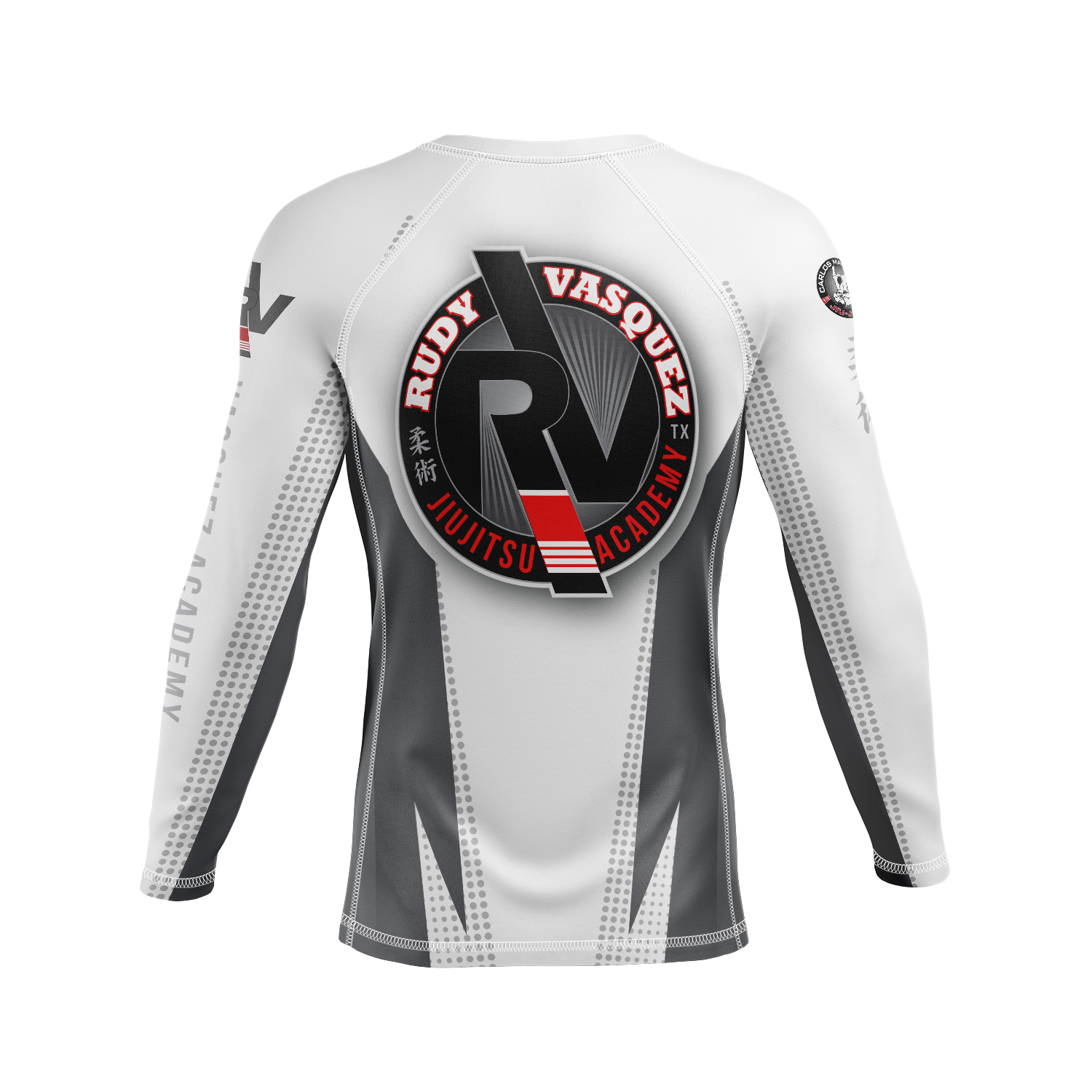 Vasquez Academy men's rash guard Staple Ranked, stealth white