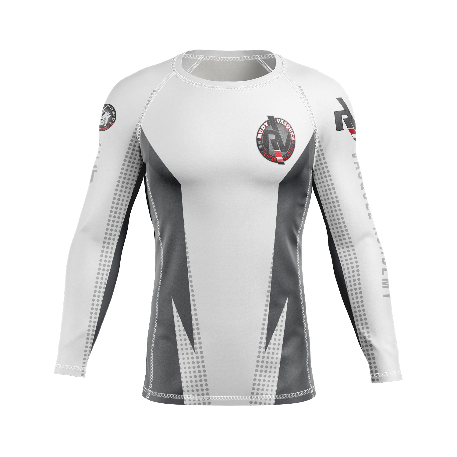 Vasquez Academy men's rash guard Staple Ranked, stealth white