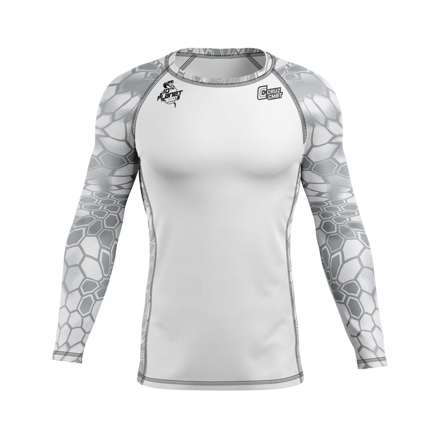 10P Tucson men's rash guard Griptek Ranked, white – CRUZ CMBT