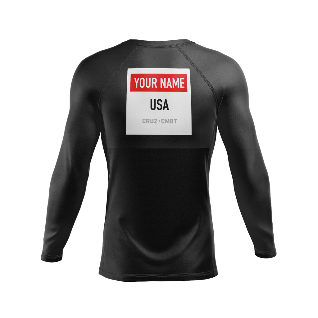 J-Block Ranked men's rash guard, black