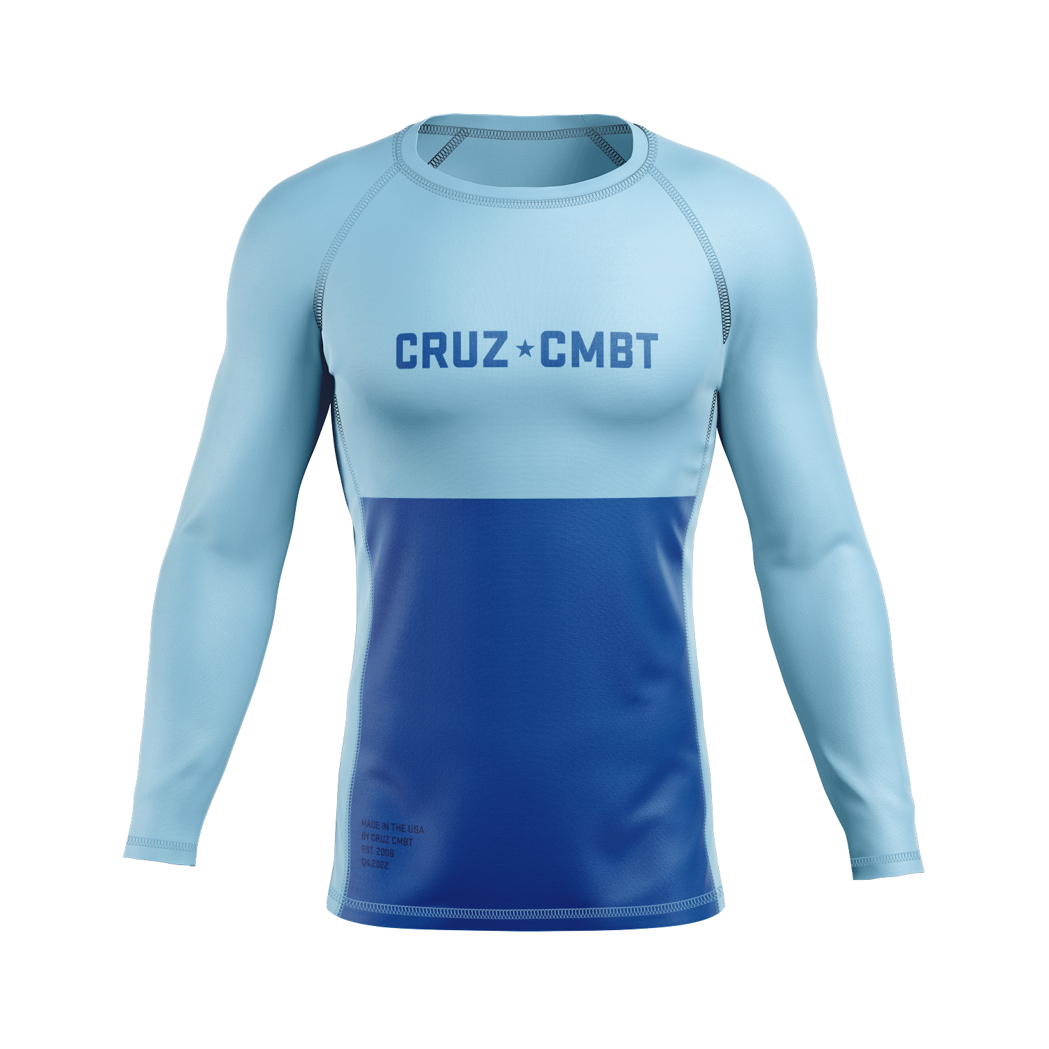 J-Block Ranked men's rash guard, blue