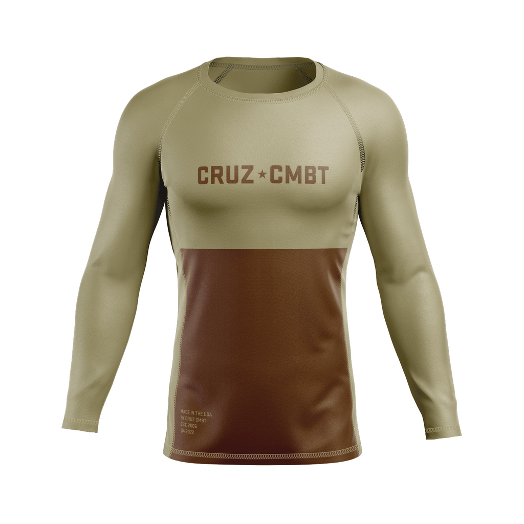J-Block Ranked men's rash guard, brown
