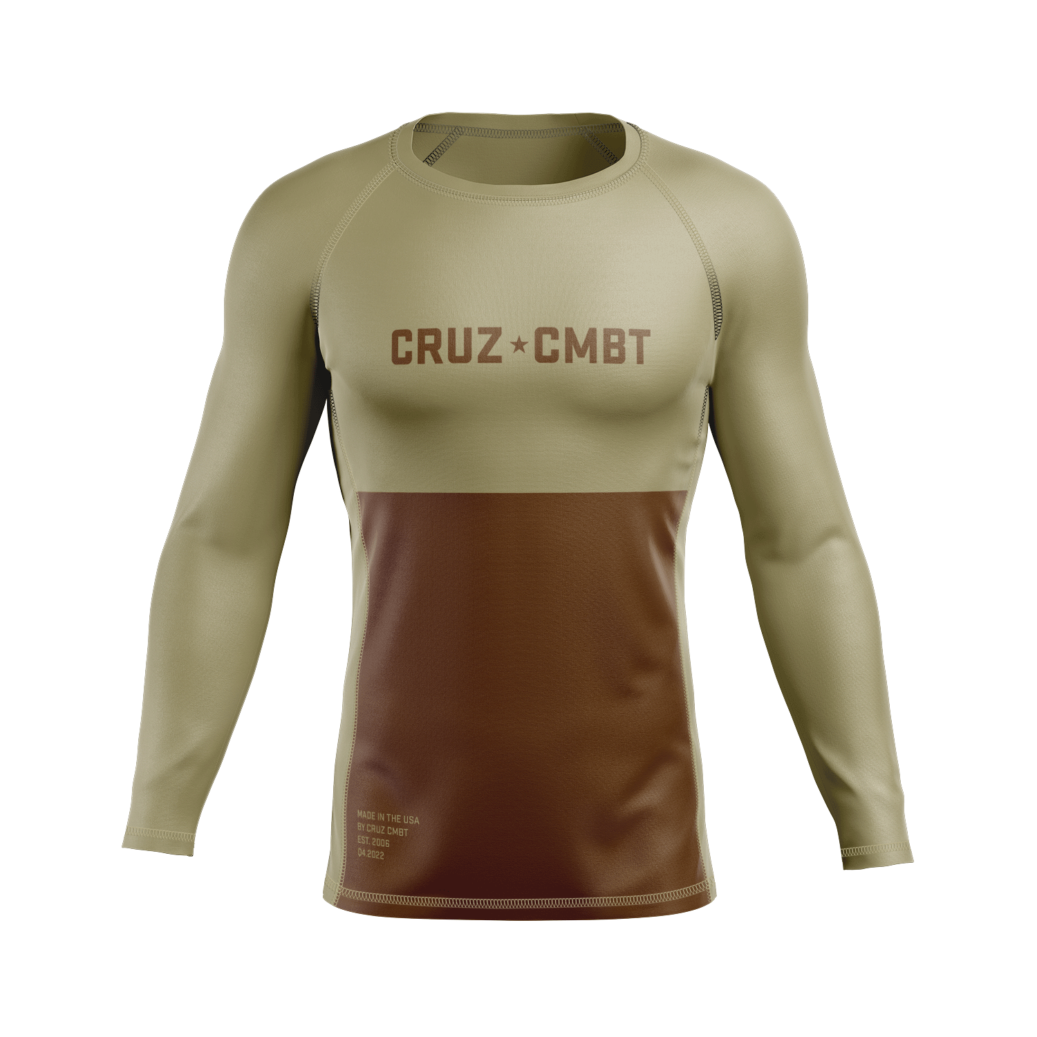 J-Block Ranked men's rash guard, brown