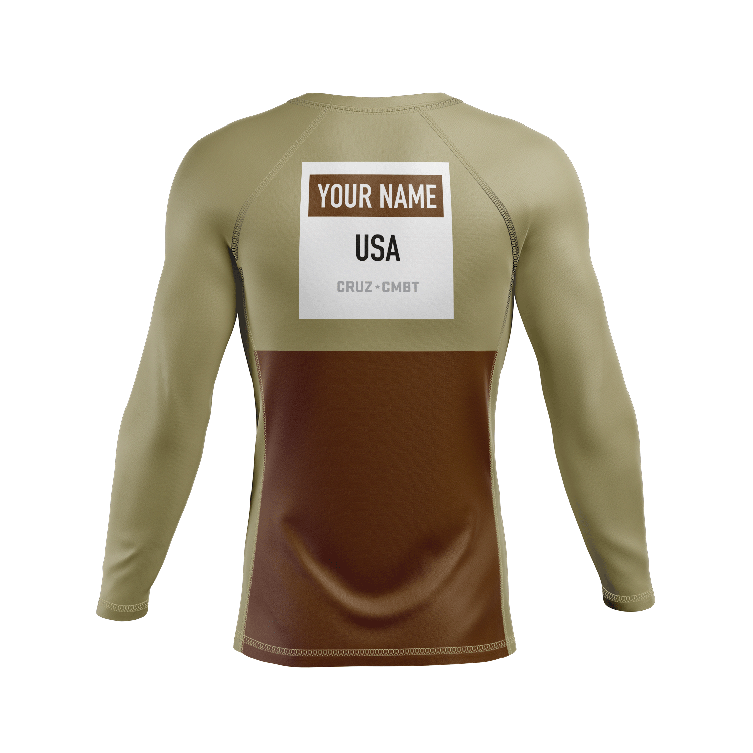 J-Block Ranked men's rash guard, brown