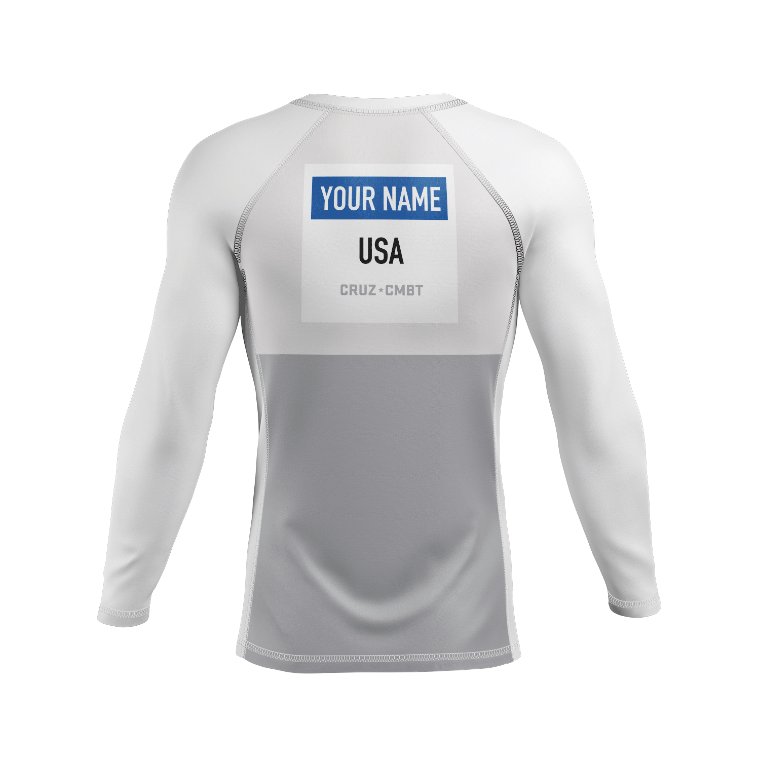 J-Block Ranked men's rash guard, white