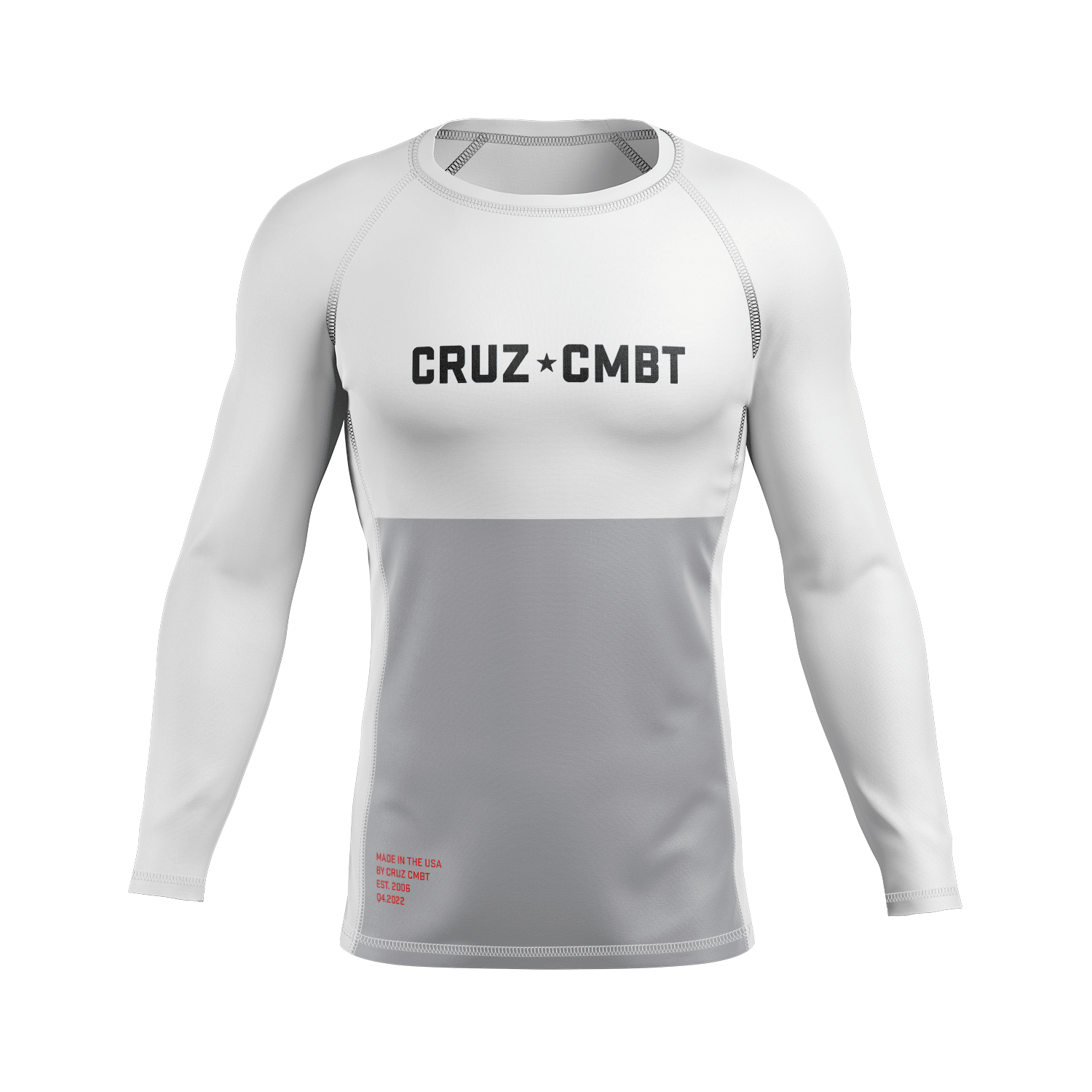 J-Block Ranked men's rash guard, white – CRUZ CMBT