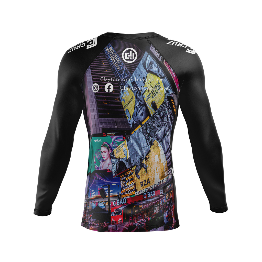 Clayton Jones Images men's rash guard Manhattan Wrap, black