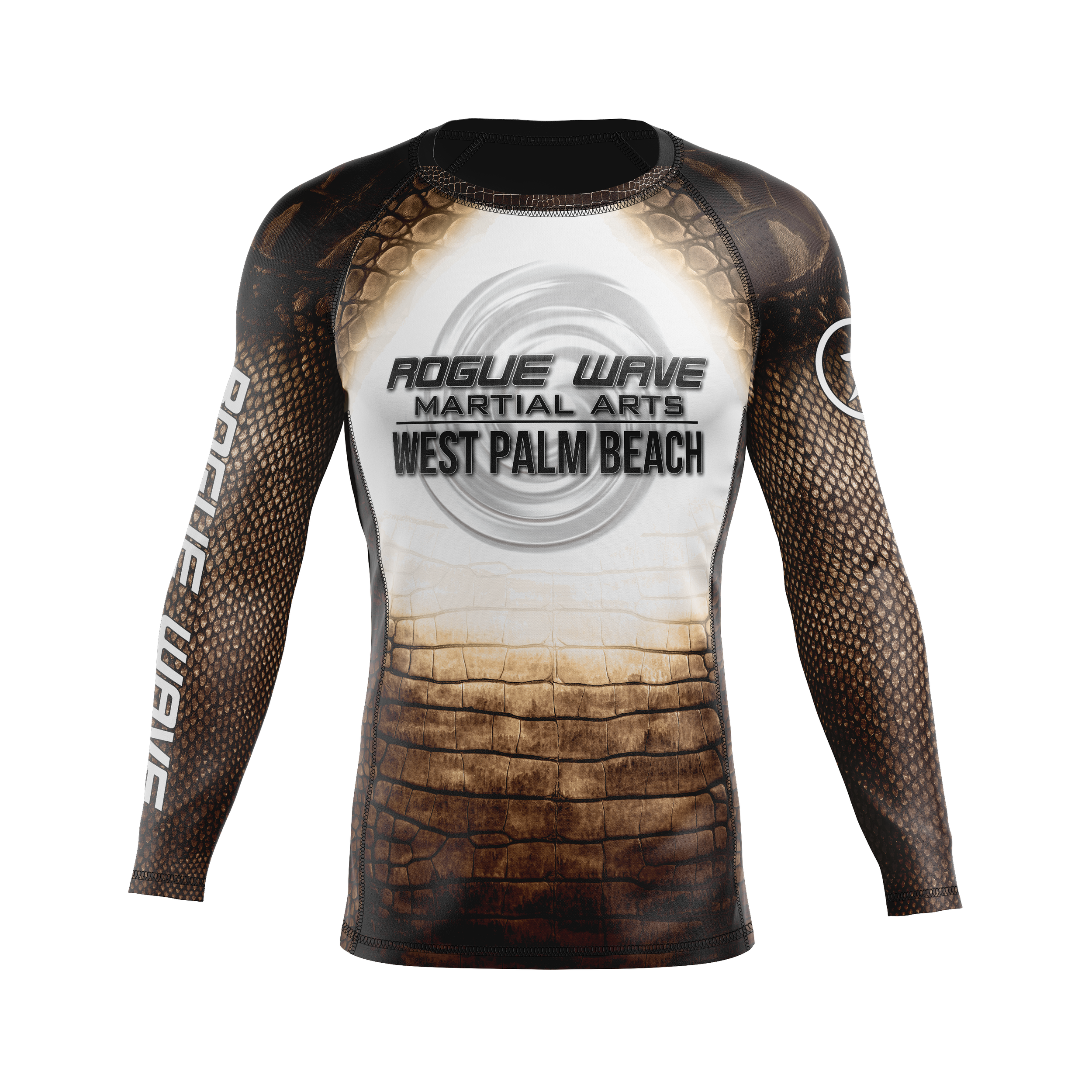 Rogue Wave men's rash guard Gator, brown