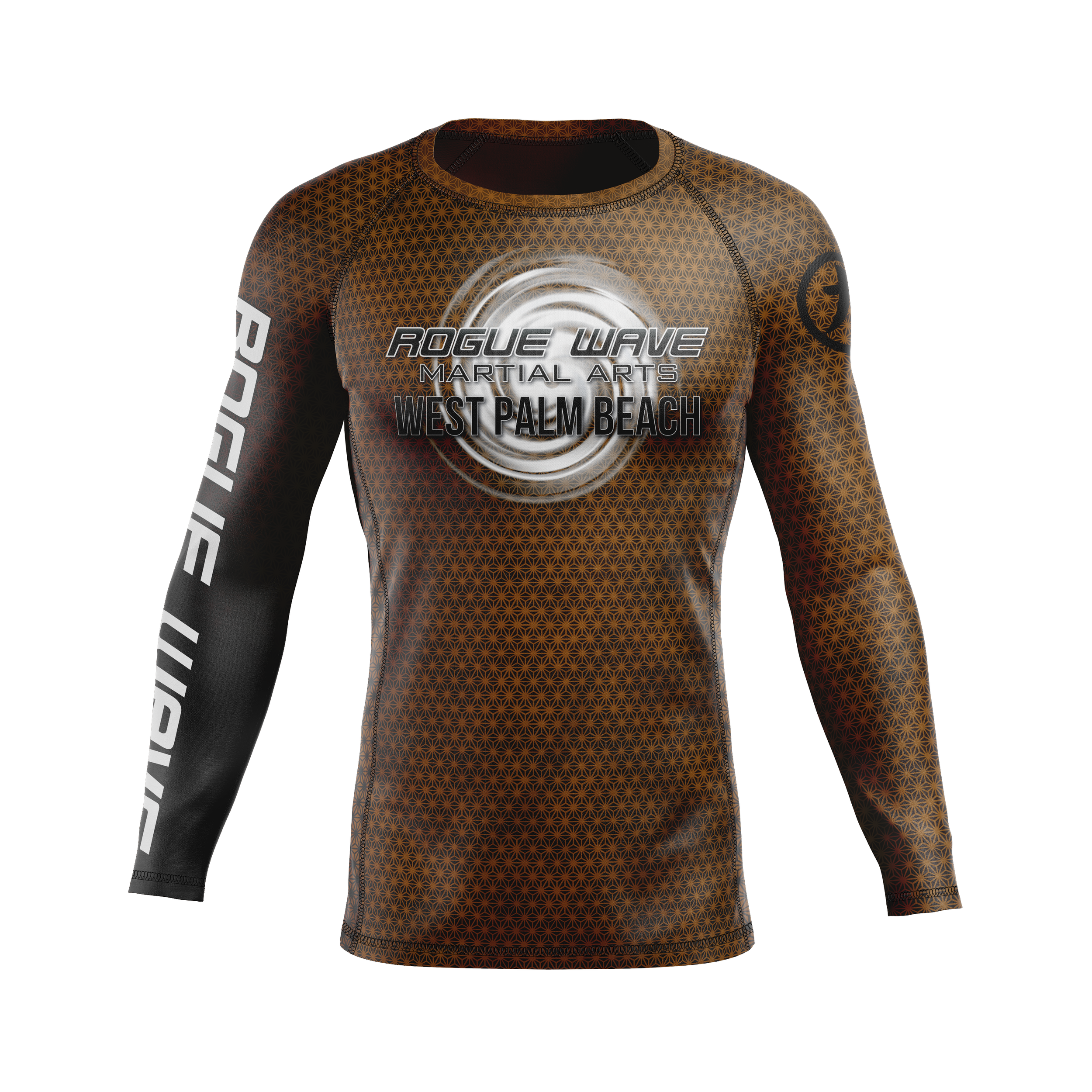 Rogue Wave men's rash guard Fractal, brown