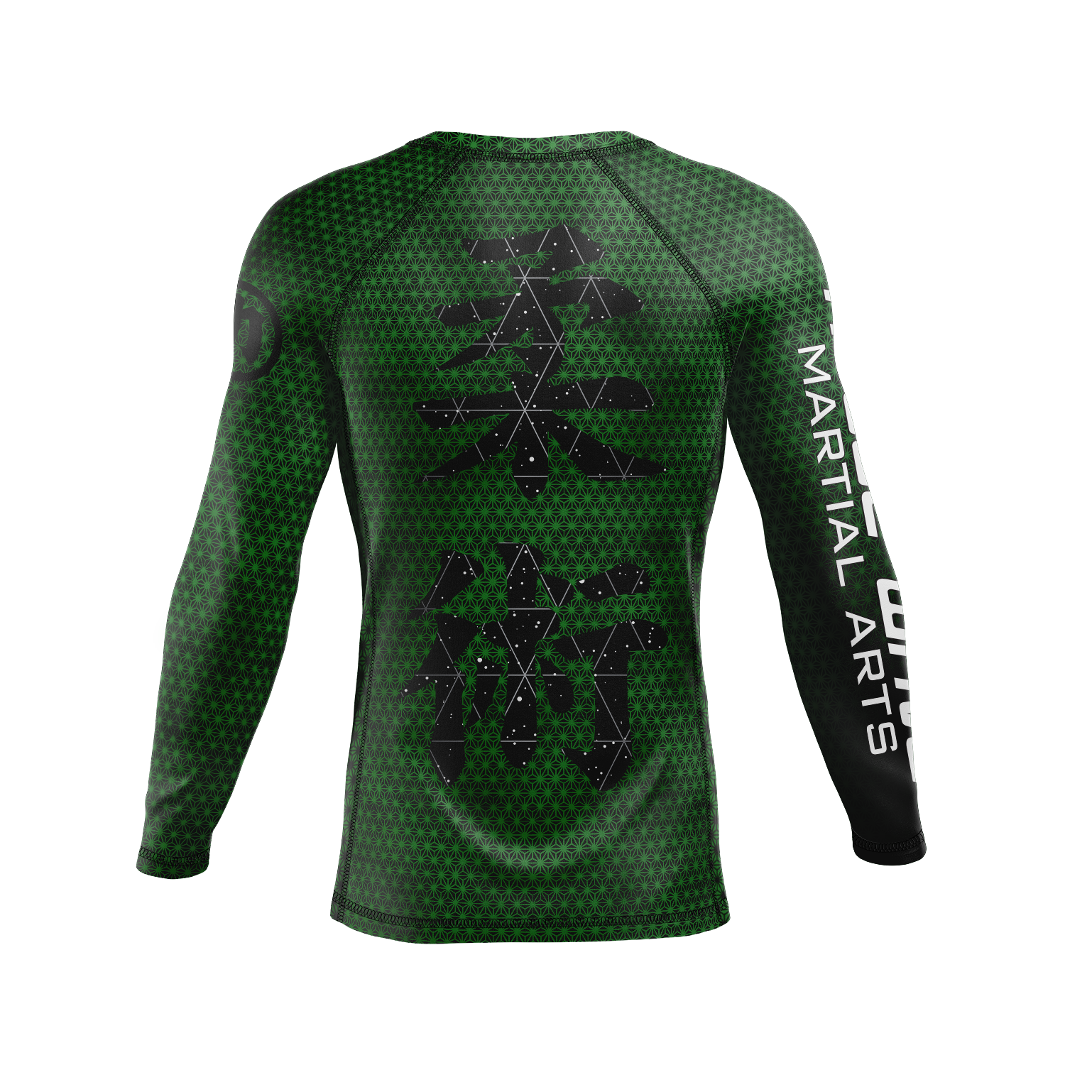 Rogue Wave men's rash guard Fractal, green