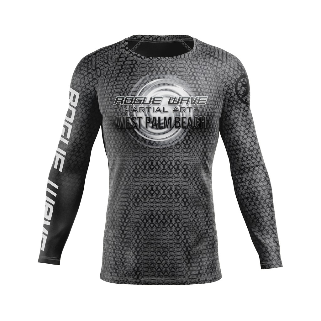 Rogue Wave men's rash guard Fractal, grey