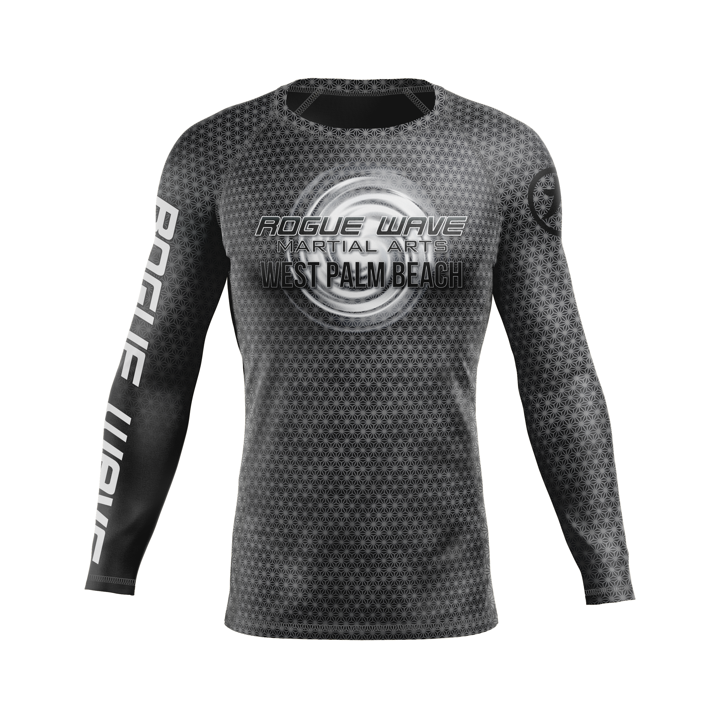 Rogue Wave men's rash guard Fractal, grey
