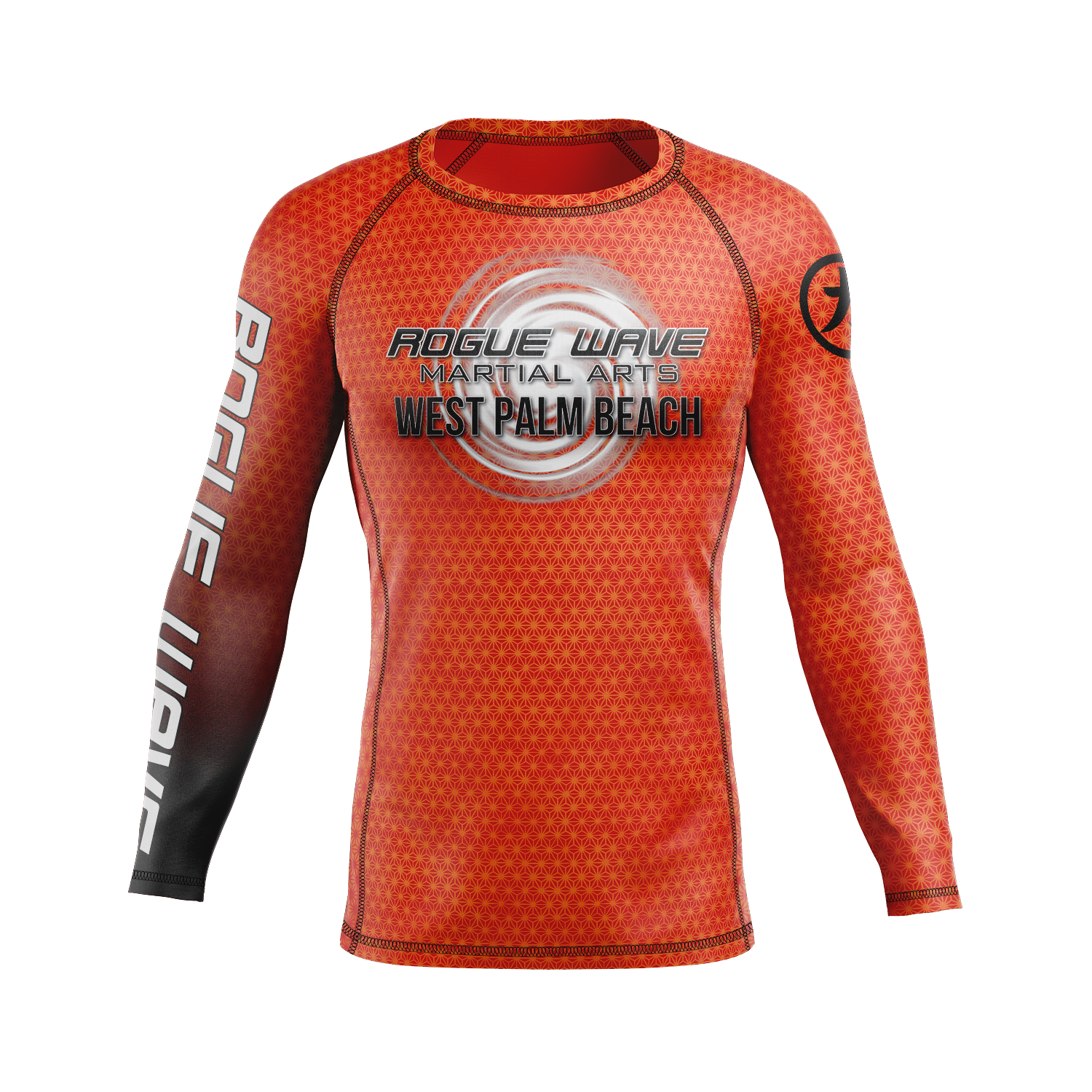 Rogue Wave men's rash guard Fractal, orange