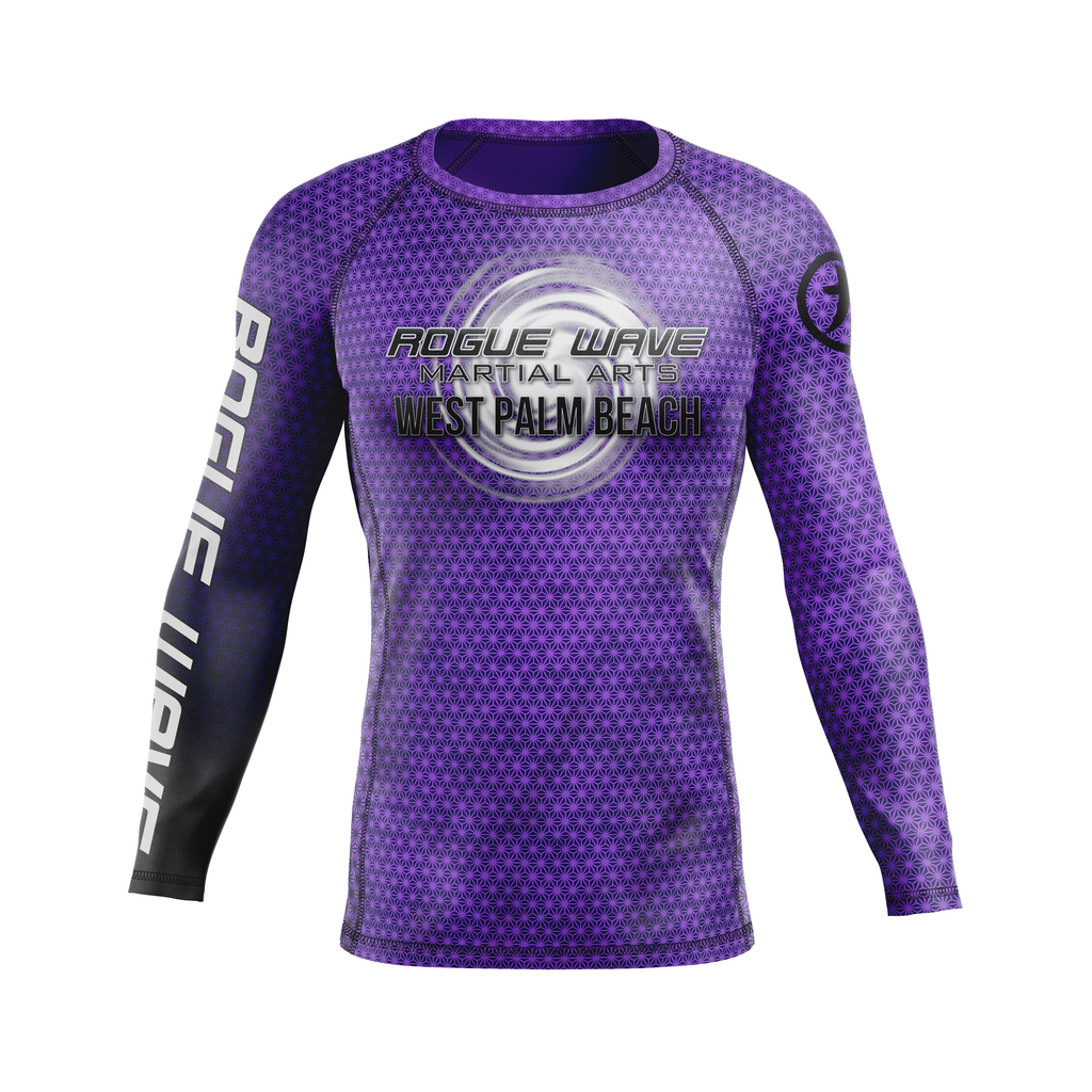 Rogue Wave men's rash guard Fractal, purple