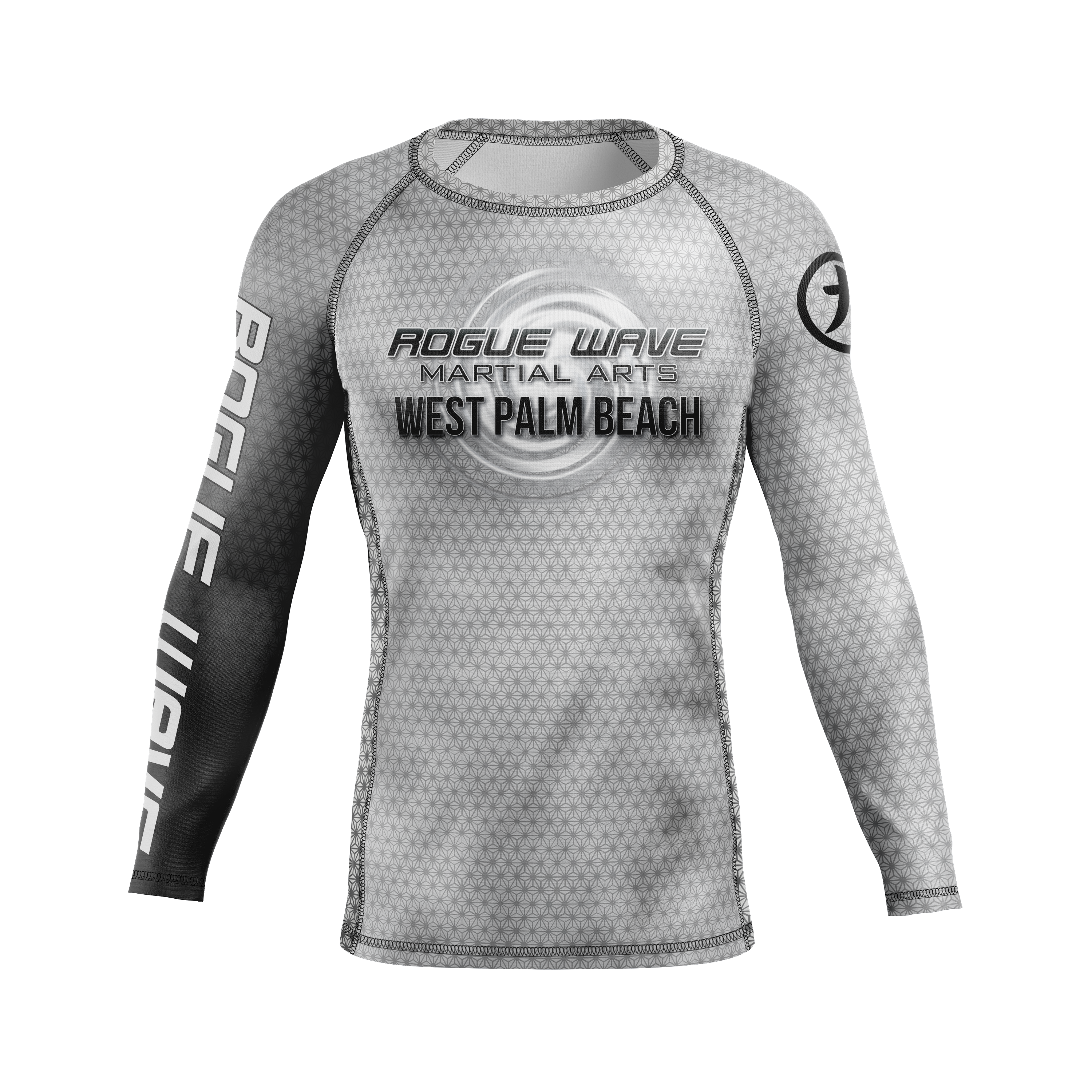 Rogue Wave men's rash guard Fractal, white