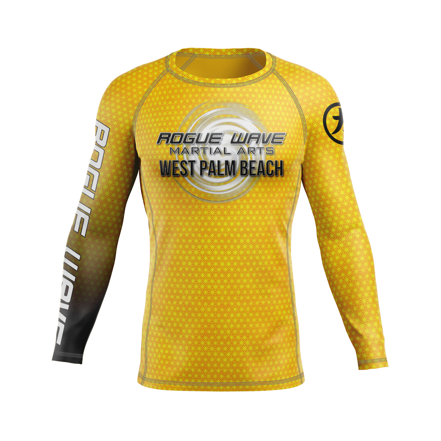 Rogue Wave men's rash guard Fractal, yellow