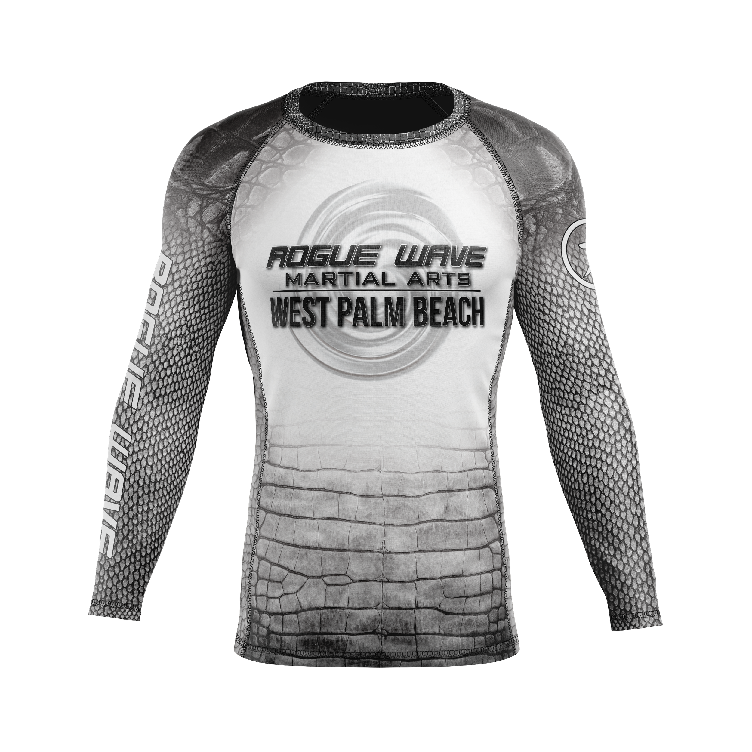 Rogue Wave men's rash guard Gator, white