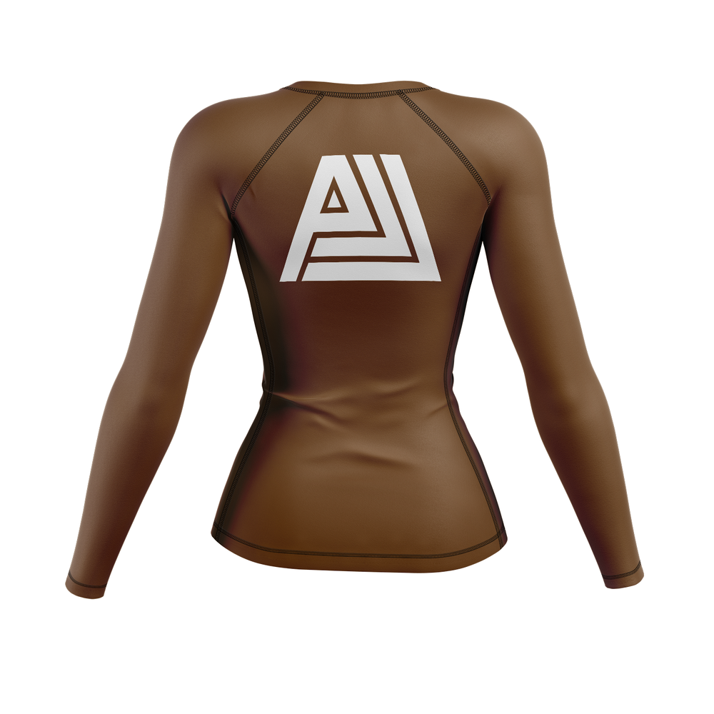 Assembly women's rash guard Standard Issue, white on brown