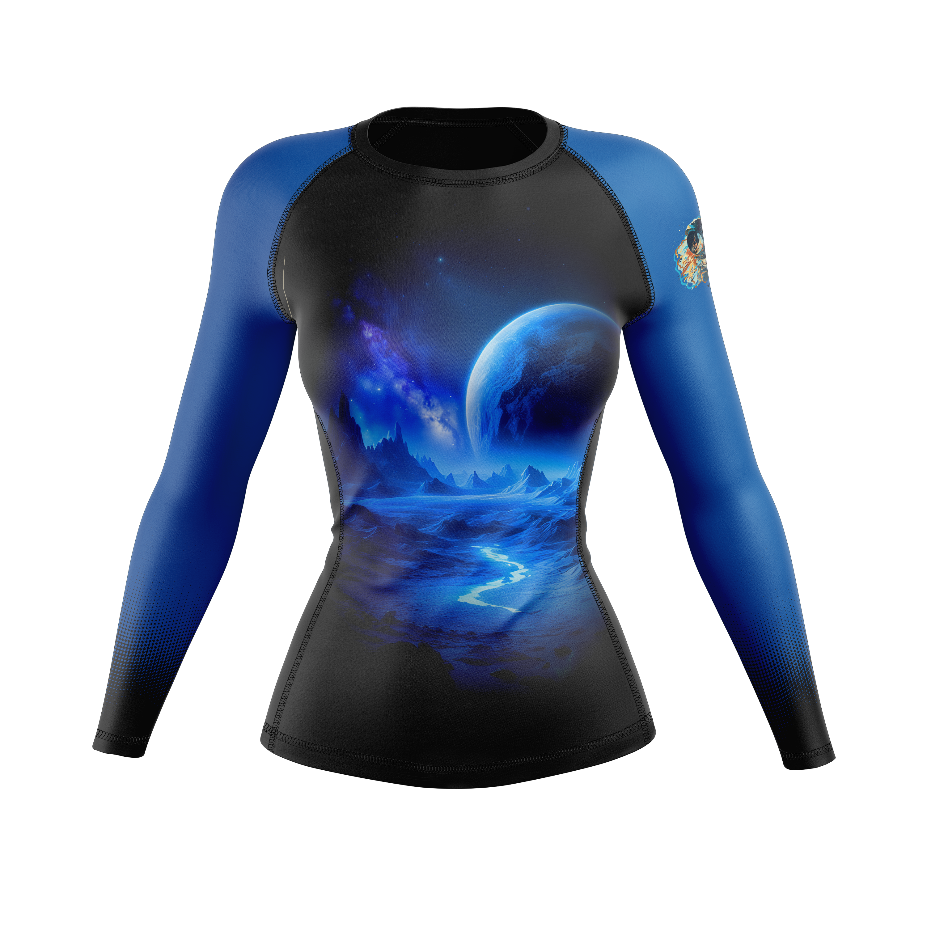 Airlock BJJ women's rash guard Ranked, blue